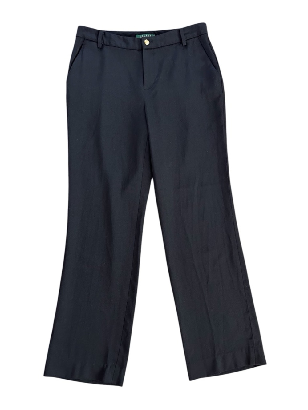 Lauren Ralph Lauren | Women’s Black 100% Wool Pants Gold Embossed Button Size 6